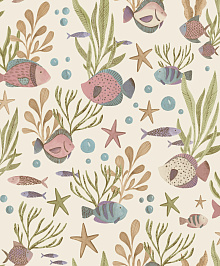 Розовые обои для стен Grandeco Little Dreamers LD 3318