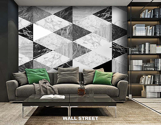 Фотообои в интерьере артикул Grayscale 25, GRAYSCALE, Wall street